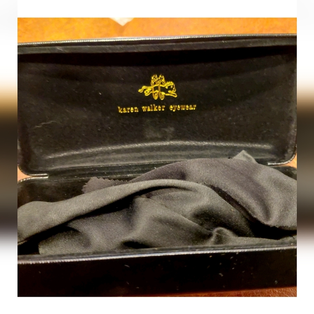 Karen Walker Eyewear Replacement Glasses Case  Lens Cloth Drawstring Bag Black